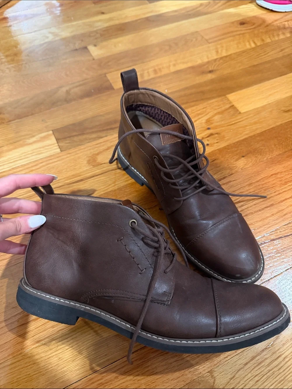 Tommy Hilfiger Men's Brown Leather Chukka Boots